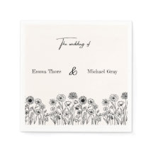 Personalised Elegant Minimalistic Wedding Napkins