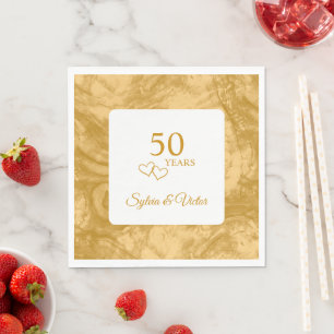 Personalised Elegant Modern 50th Anniversary Party Napkin