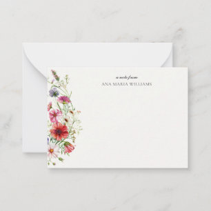 Personalised Elegant Modern Floral Note Card