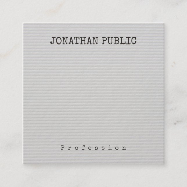 Personalised Elegant Modern Minimalistic Template Square Business Card (Front)