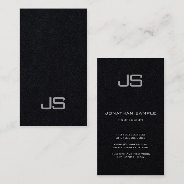 Personalised Elegant Modern Monogram Template Business Card (Front/Back)