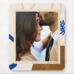 Personalised Elegant Modern Stylish Wedding Photo Mouse Pad<br><div class="desc">Frame your cherished photo with a stylish modern abstract design in calming blue and beige hues on this unique mouse pad. Perfect for wedding couples, this sleek design allows you to personalise it with your special date, creating a beautiful and functional keepsake for your desk. Ideal for adding a touch...</div>