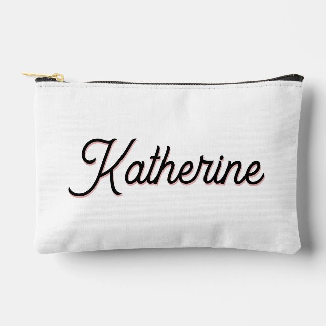 Personalised Elegant Modern Typography Accessory Pouch (Front)