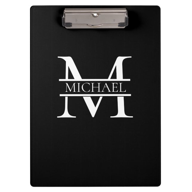 Personalised Elegant Monogram and Name Clipboard (Front)
