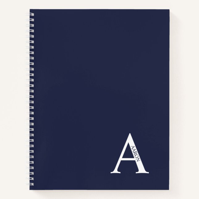Personalised Elegant Monogram and Name Notebook (Front)