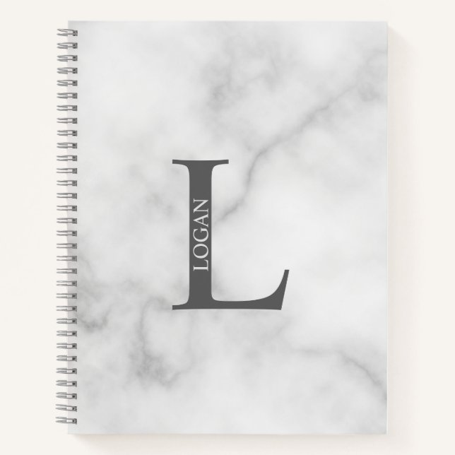 Personalised Elegant Monogram and Name Notebook (Front)