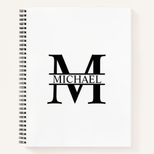 Personalised Elegant Monogram and Name Notebook