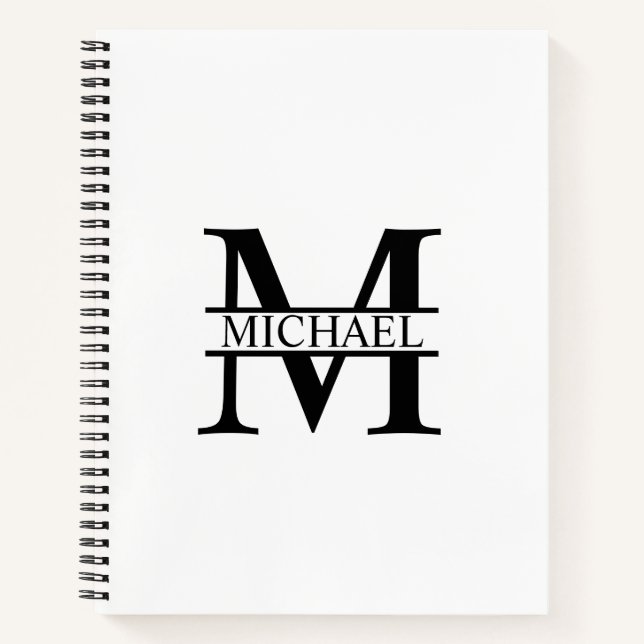 Personalised Elegant Monogram and Name Notebook (Front)
