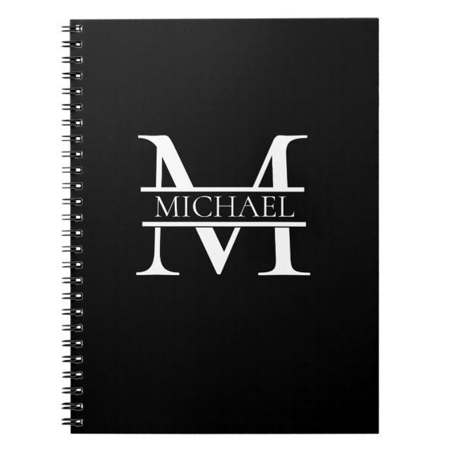 Personalised Elegant Monogram and Name Notebook (Front)