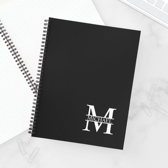 Personalised Elegant Monogram and Name Notebook (Creator Uploaded)