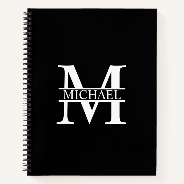 Personalised Elegant Monogram and Name Notebook (Front)