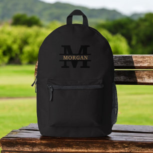 Personalised Elegant Monogram and Name  Printed Backpack