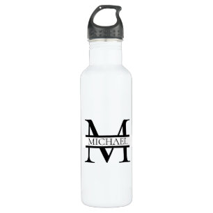 Personalised Elegant Monogram and Name White 710 Ml Water Bottle