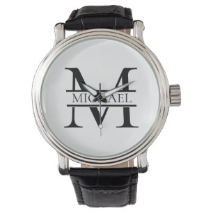 Personalised Elegant Monogram and Name White Watch