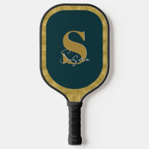 Personalised Elegant Monogram Script Name Pickleball Paddle