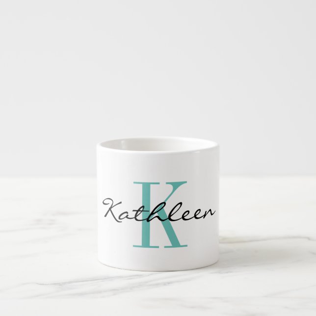 Personalised elegant monogram small espresso cup (Front)