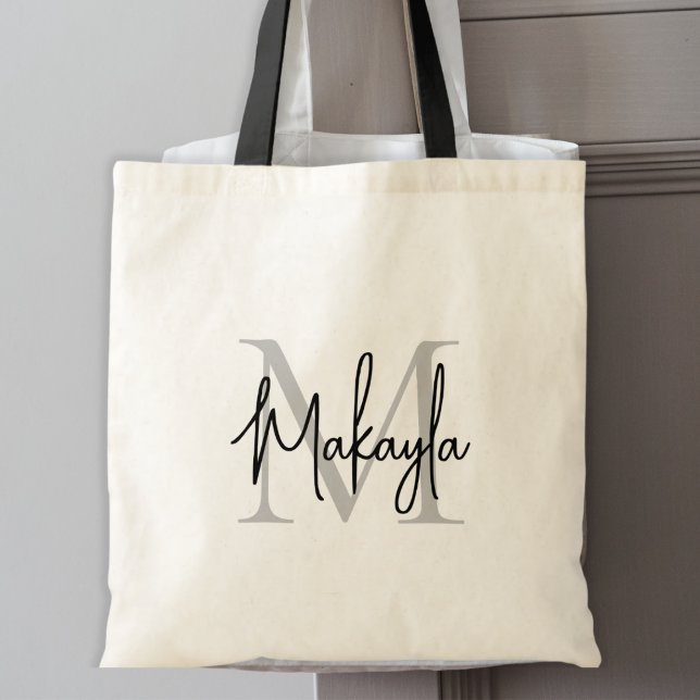 Personalised Elegant Monogram Tote Bag (Creator Uploaded)