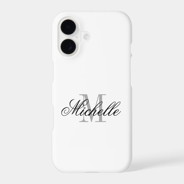 Personalised elegant monogram white (Back)