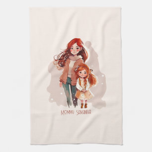 Personalised Elegant Mother and Daughter Tea Towel