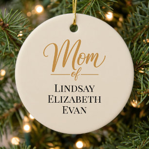 Personalised Elegant Mum Christmas Ceramic Ornament