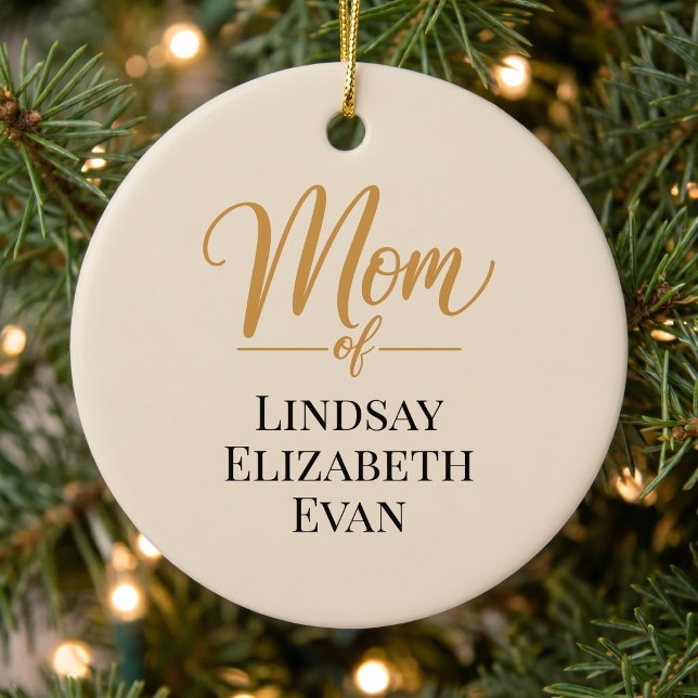 Personalised Elegant Mum Christmas Ceramic Ornament (Creator Uploaded)