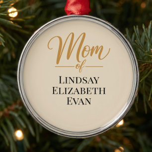 Personalised Elegant Mum Christmas Metal Ornament