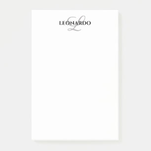 Personalised elegant name monogram Post-it® notes