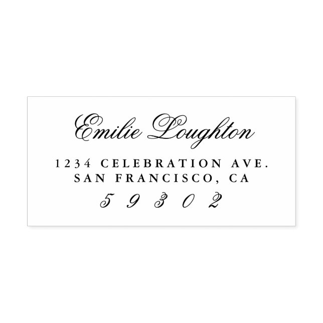 Personalised Elegant Name Script Return Address Rubber Stamp (Imprint)