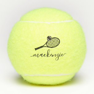 Personalised Elegant Name Script Tennis Balls