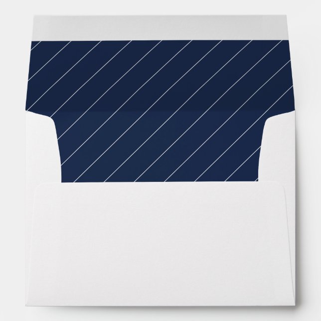Personalised Elegant Navy Blue Wedding Envelope (Back (Bottom))