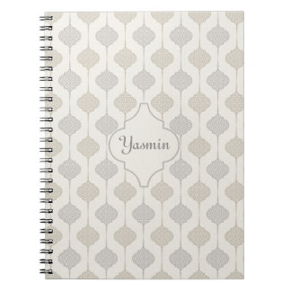 Personalised Elegant Neutral Arabesque  Notebook