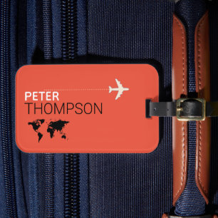 Personalised Elegant orange-red travel Luggage Tag