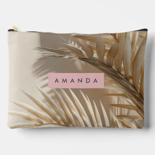 Personalised Elegant Palm Fronds Style Accessory Pouch