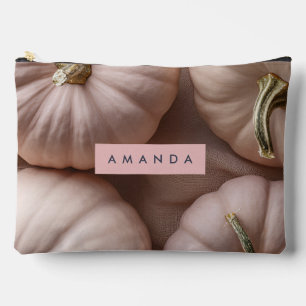 Personalised Elegant Pastel Pumpkin with Gold Stem Accessory Pouch