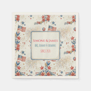 Personalised Elegant Patriotic Garden Party Napkin