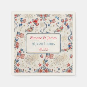Personalised Elegant Patriotic Party Decor Set Napkin