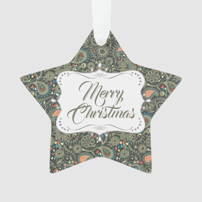 Personalised Elegant Pattern Ornament (Front)