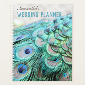 Personalised Elegant Peacock Feathers Wedding Planner