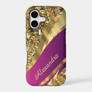 Personalised elegant pink and gold bling
