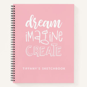 Personalised Elegant Pink Artist Sketchbook Notebook