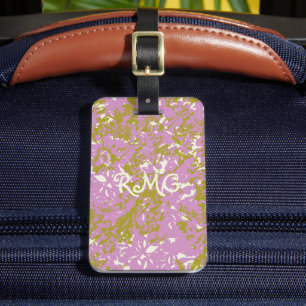 Personalised Elegant Pink Botanical Design Luggage Tag
