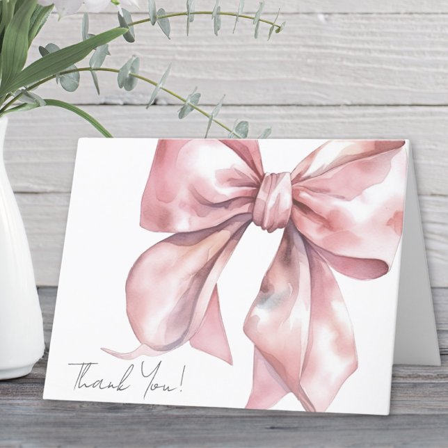 Personalised Elegant Pink Bow Thank You (Personalized Elegant Pink Bow Thank You)