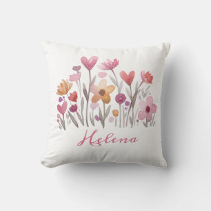 Personalised Elegant Pink Floral Cushion