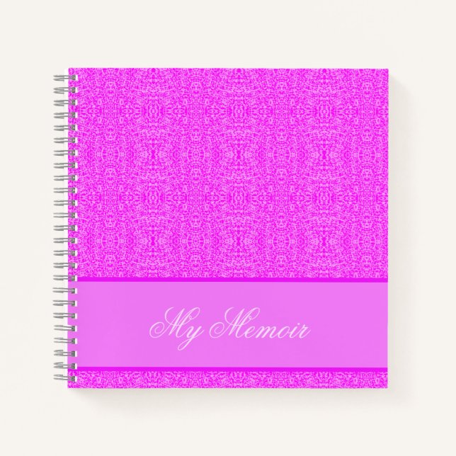 Personalised Elegant Pink Pattern My Memoir Notebook (Front)