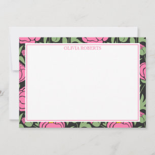 Personalised Elegant Pink Peony Flowers Card