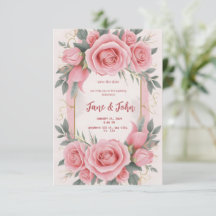 [Personalised] Elegant Pink Wedding Invitation