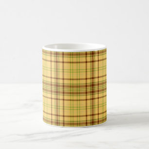 Personalised Elegant Plaid Pattern Yellow Coffee Mug