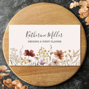 Personalised Elegant Pretty Wildflower Floral Business Card