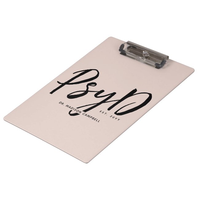 Personalised Elegant PsyD Doctor of Psychology Clipboard (Angled)