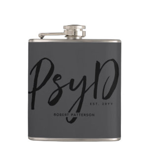 Personalised Elegant PsyD Doctor of Psychology Hip Flask